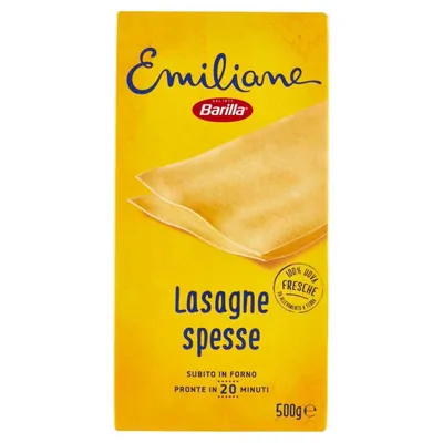 Barilla Emiliane Lasagne Spesse all'Uovo, 500 g