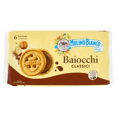 Mulino Bianco Baiocchi печенье с ореховым кремом, 6 шт, 336 г