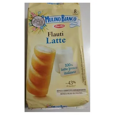 Mulino Bianco бисквитные рулетики Flauti с молочной начинкой, 280 г (8 шт.)