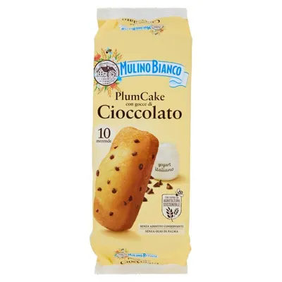 Mulino Bianco Plumcake with Italian yogurt and chocolate drops, 10 pcs, 350 g