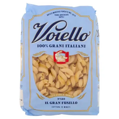 Voiello Il Granfusillo N°180 bronze-die extruded pasta made from 100% Italian wheat, 500 g