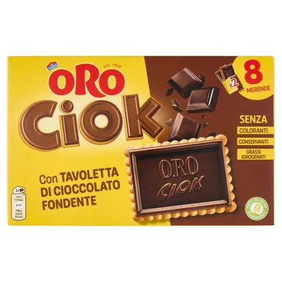 Oro Saiwa Печенье Oro Ciok Fondente с темным шоколадом, 200 г