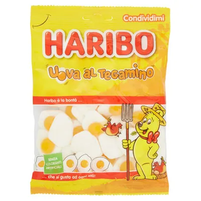 Haribo Uova al Tegamino жевательные мармеладные конфеты яичница, 175 г