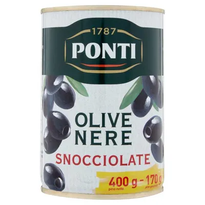 Ponti pitted black olives, 500 g