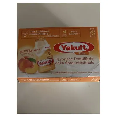 Yakult Plus peach fermented milk drink, 390 ml