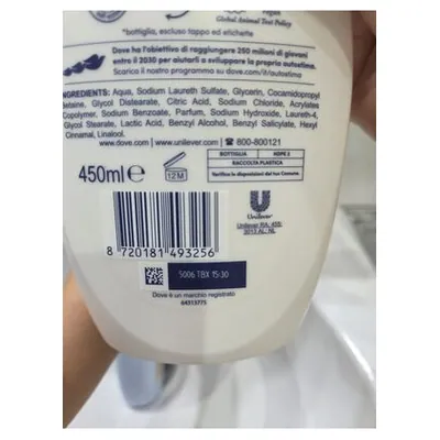 Dove talc scented shower gel, 450 ml