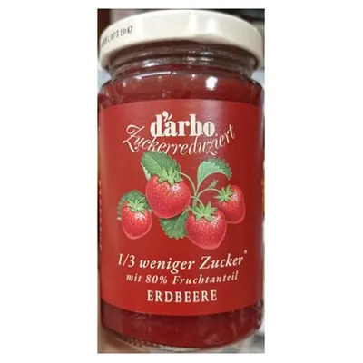 Darbo 80% strawberry jam, 250 g