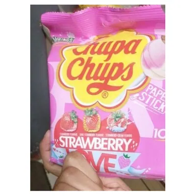 Chupa Chups леденцы на палочке Straw Love Bag, 12 г