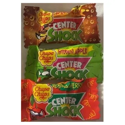 Chupa Chups жевательная резинка Centreshock Strawberry, 4 г