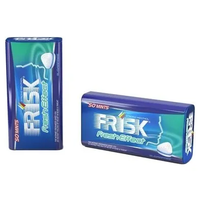 Frisk Strawberry Menthol mints in tin, 50 pcs