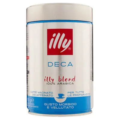 Illy кофе молотый без кофеина Decaf в жестяной банке, 250 г