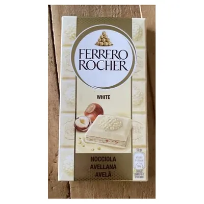 Ferrero Rocher white premium chocolate bar, 90 g