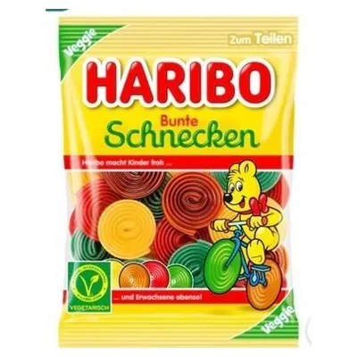 Haribo vegetarian gummy candy Bunte Schnecken, 160 g