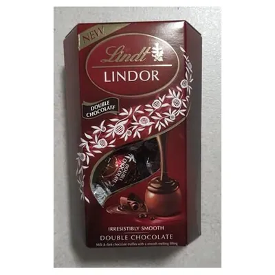 Lindt конфеты двойной шоколад Lindor Cornet Double Chocolate, 200 г