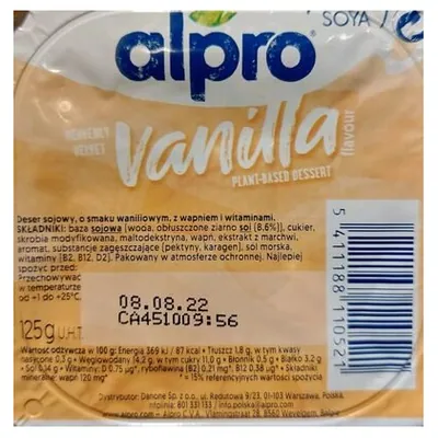 Alpro soy dessert Vanilla, 125 g
