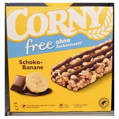 Corny Free мюсли-батончик с шоколадом и бананом