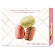 B&C strawberry/pistachio/chocolate macarons, 72 g
