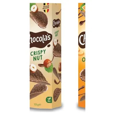 Chocola's Hazelnut молочный шоколад с орехом в завивитках, 125 г