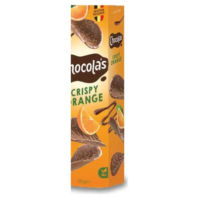 Chocola's Orange молочный шоколад с апельсином в завивитках, 125 г