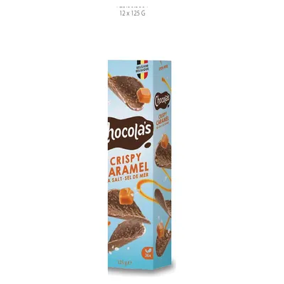 Chocola's Caramel Sea Salt молочный шоколад с солёной карамелью в завивитках, 125 г