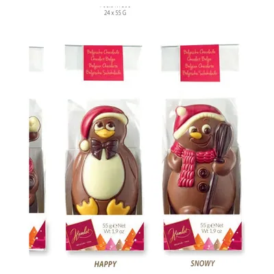 Winter chocolate figures mix Santa, Jules, Snowy, Happy, 55 g