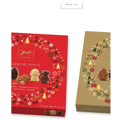 Шоколадные мини-конфеты с карамелью Winter Red, 175 г