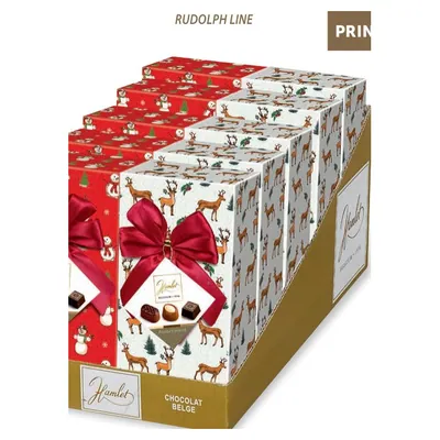 Rudolph chocolates with bow, 250 g