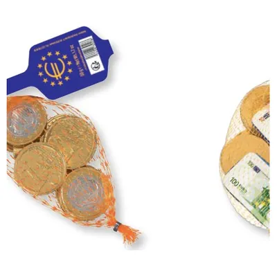 Монеты из молочного шоколада в виде евро, 50 г
