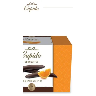 Orangettes chocolate coated orange pieces, 125 g