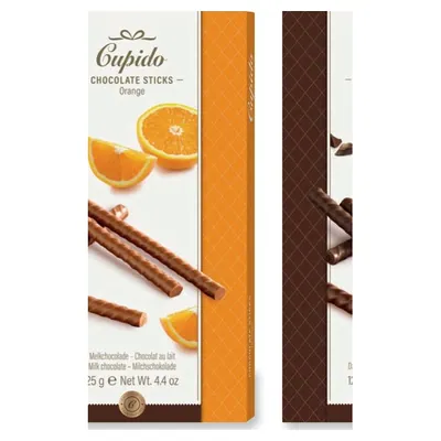 Orange chocolate sticks, 125 g