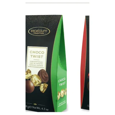 Шоколадные конфеты choco twist с лесным орехом, 120 г