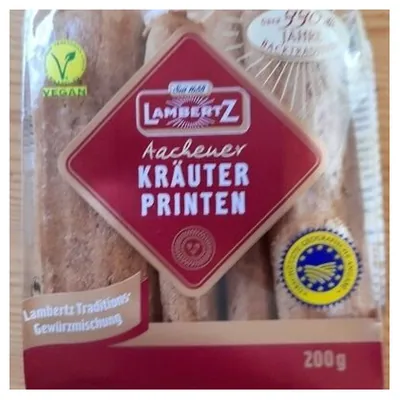 Lambertz gingerbread sticks with almonds "Kräuter Printen"