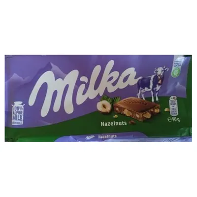 Milka шоколад с фундуком, 90 г