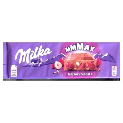 Milka chocolate with raisins and nuts, 270 g