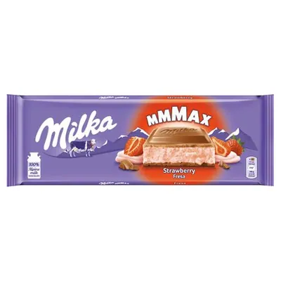 Milka шоколад с молочно-клубничной начинкой, 300 г