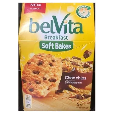 Belvita печенье мягкое с кусочками шоколада, 250 г