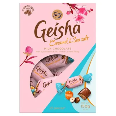 Geisha Caramel & Sea Salt wrapped chocolates, 150 g