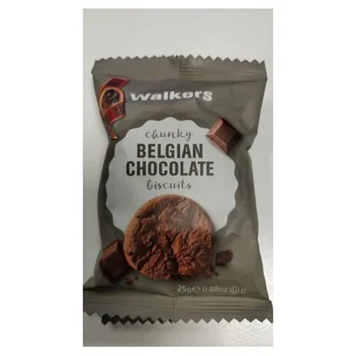 Walkers печенье с бельгийской шоколадной крошкой, 25 г