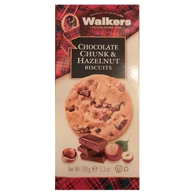 Walkers печенье с шоколадной и ореховой крошкой в картонной упаковке, 150 г