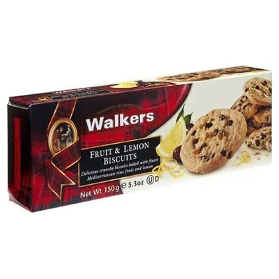 Walkers печенье с фруктами и лимоном, 150 г