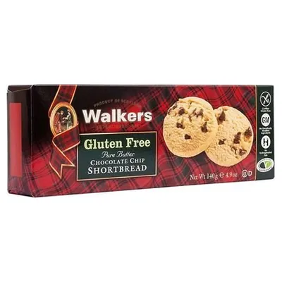 Walkers gluten free chocolate chip shortbread, 140 g