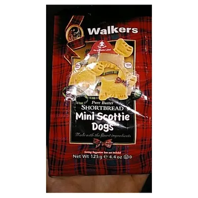 Walkers мини-песочное печенье в форме собачки Scottie в пакете, 125 г
