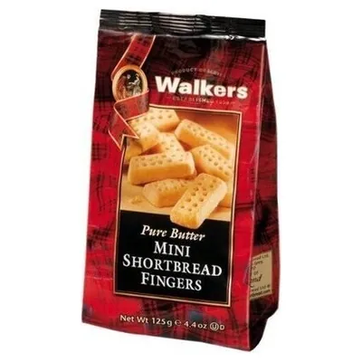 Walkers мини-песочное печенье в виде пальчиков в пакете, 125 г