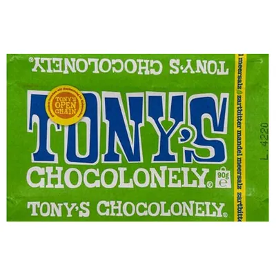 Tony's Chocolonely dark chocolate almond sea salt, 90 g