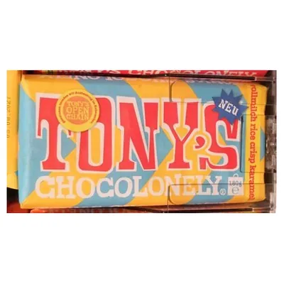 Tony's Chocolonely whole milk rice crisp caramel chocolate, 180 g