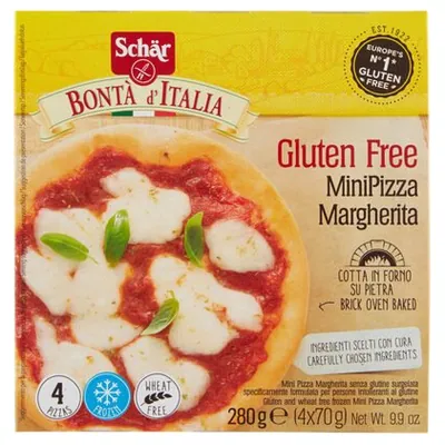 Schär frozen mini margherita pizzas, 280 g